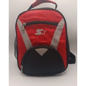 STARTER Lunch Backpack Box / Bag Insulated Kids Boy Girl Red Black w/Pockets